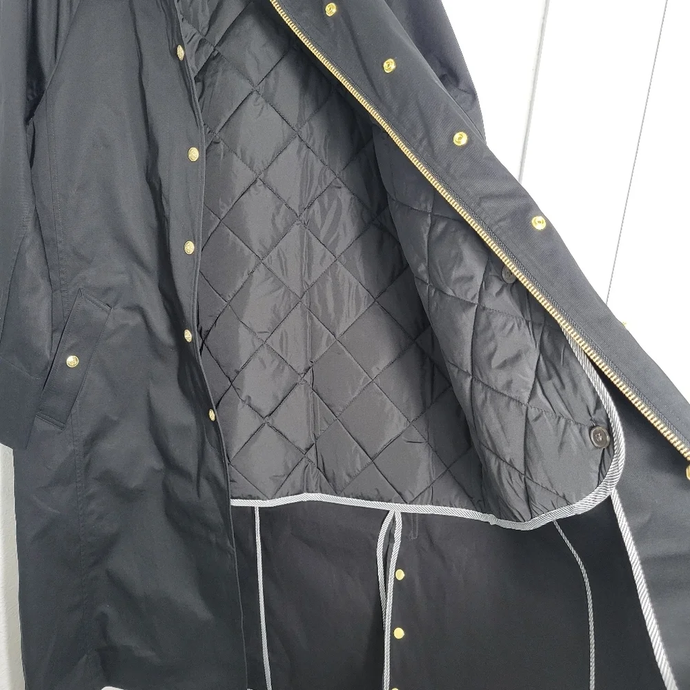 J Crew Long Barn Jacket™ in waxed cotton twill Coat Size L Petite  NWT CC954 - Picture 15 of 16